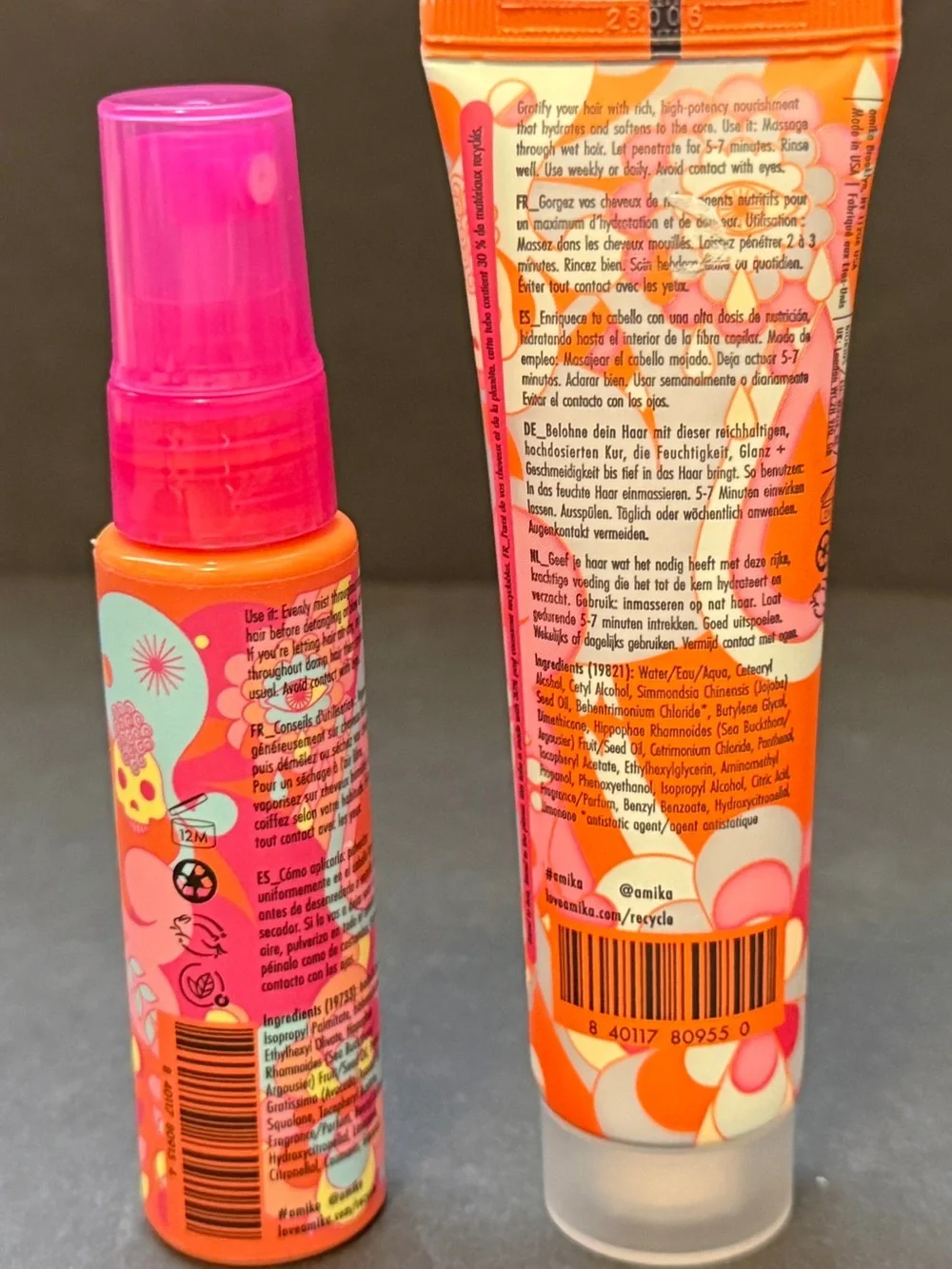 Amika Hair Care Travel Duo: Soulfood Mask 2oz & The Wizard Primer 1oz NEW